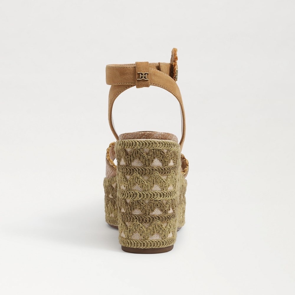 Wedge Platform Sandals in Tan - Picture 9 of 9